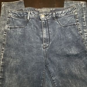 Dark blue stone washed jeans